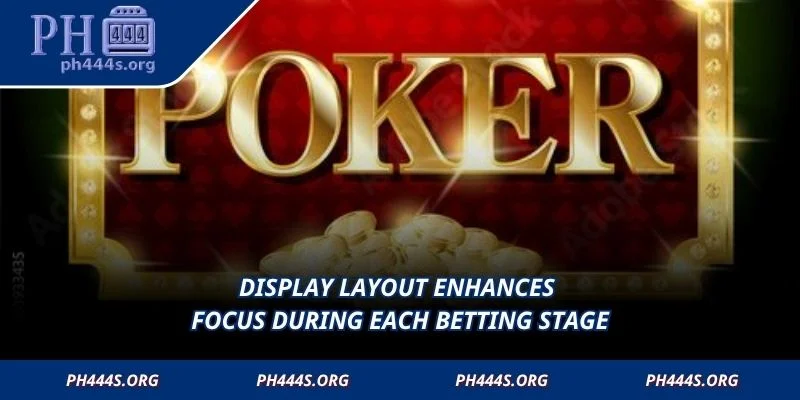 Display layout enhances focus during each betting stage