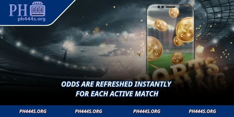 Odds are refreshed instantly for each active match