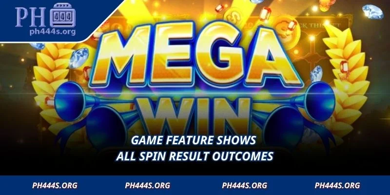 Game feature shows all spin result outcomes