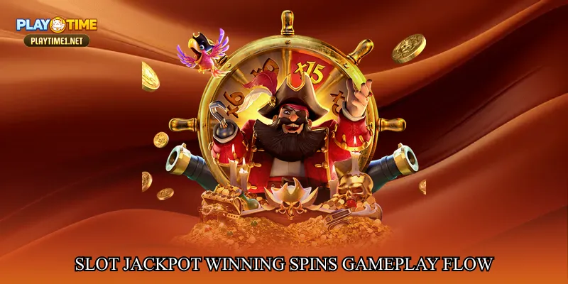 Slot jackpot winning spins gameplay flow