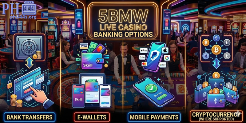 Banking Options for 5BMW live casino