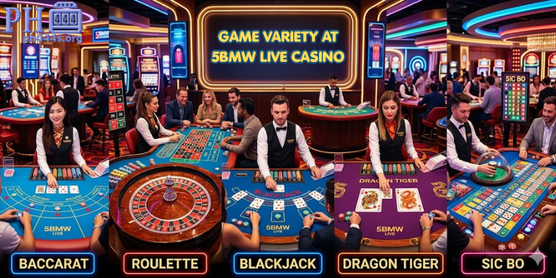 Game Variety at 5BMW live casino